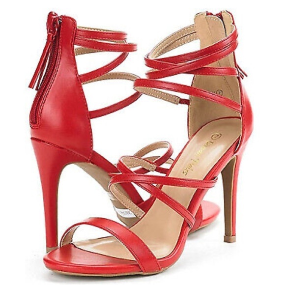 DREAM PAIRS Womens Open Toe Ankle Strappy Back Zipper Heeled Sandals, Size 9 1/2 - Picture 14 of 14